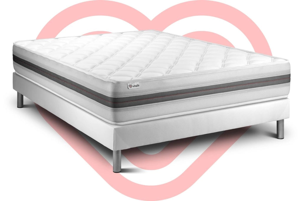 Letto con materasso VITALMEMO BACK 150 x 190 cm Rete kit Bianco