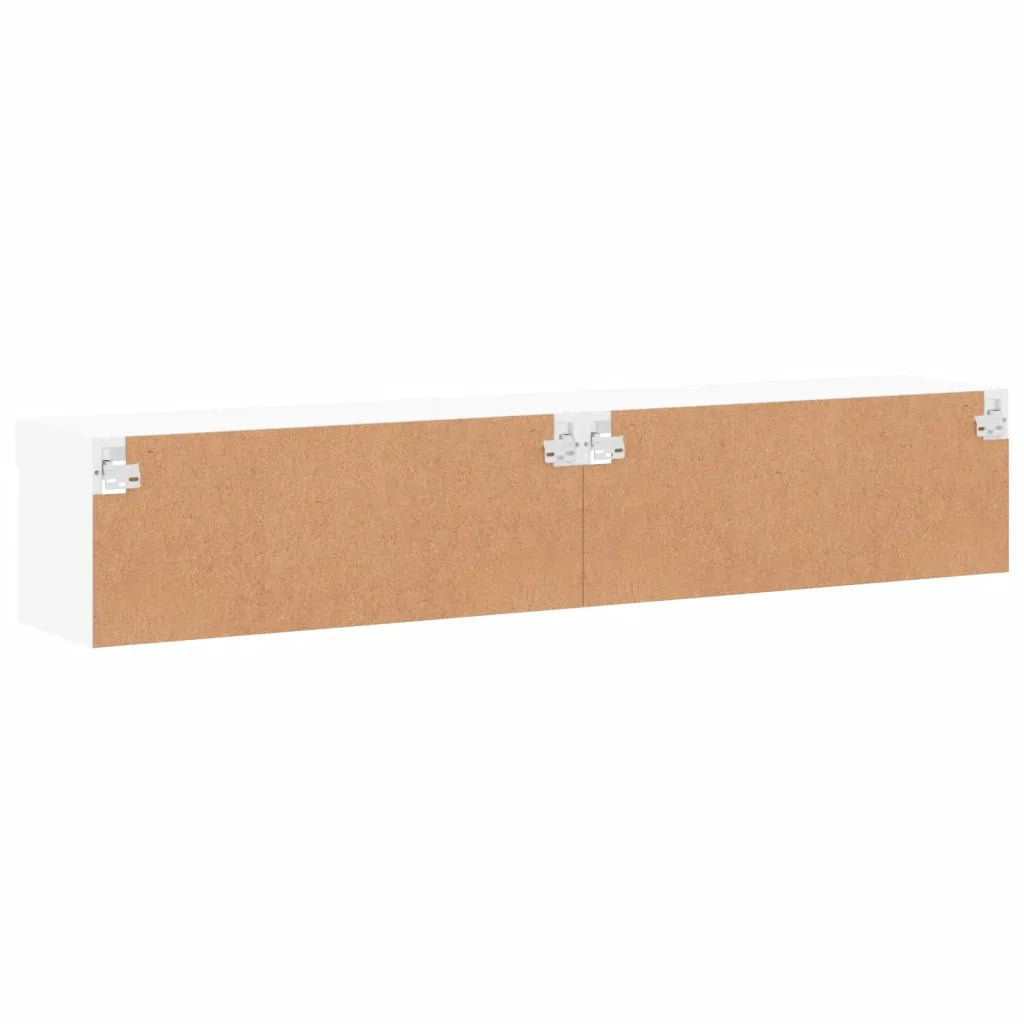 Set di 2 mobili TV a parete con luci LED design di tendenza con vano contenitore 80 x 30 x 30 cm legno bianco 02_0049383