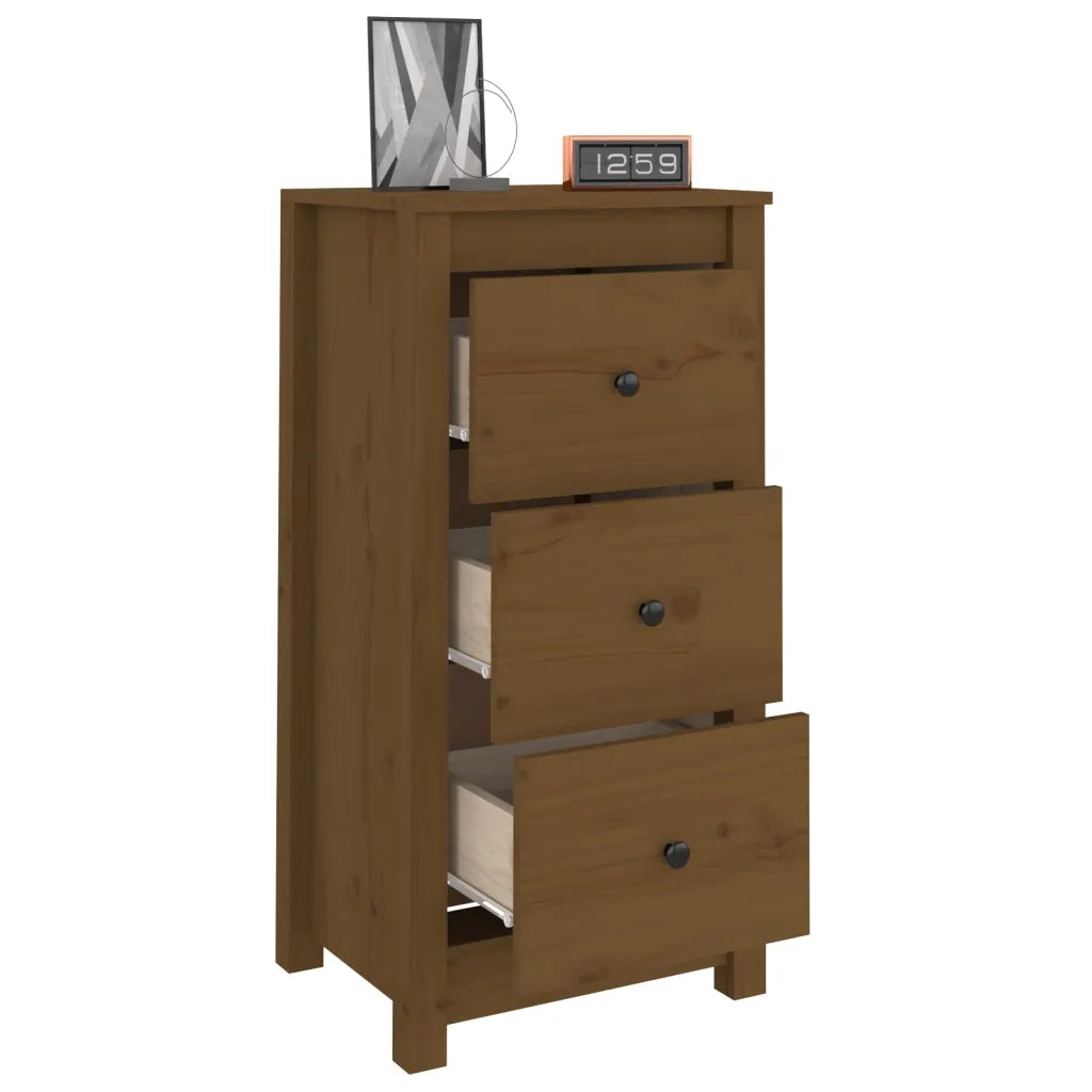Credenze 2 pz Ambrate 40x35x80 cm in Legno Massello di Pino 813746