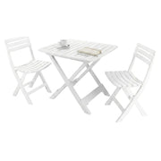 Set salotto da esterno Viticuso, Set composto da 2 sedie e 1 tavolo, Set da Pik Nik, 100% Made in Italy, Bianco