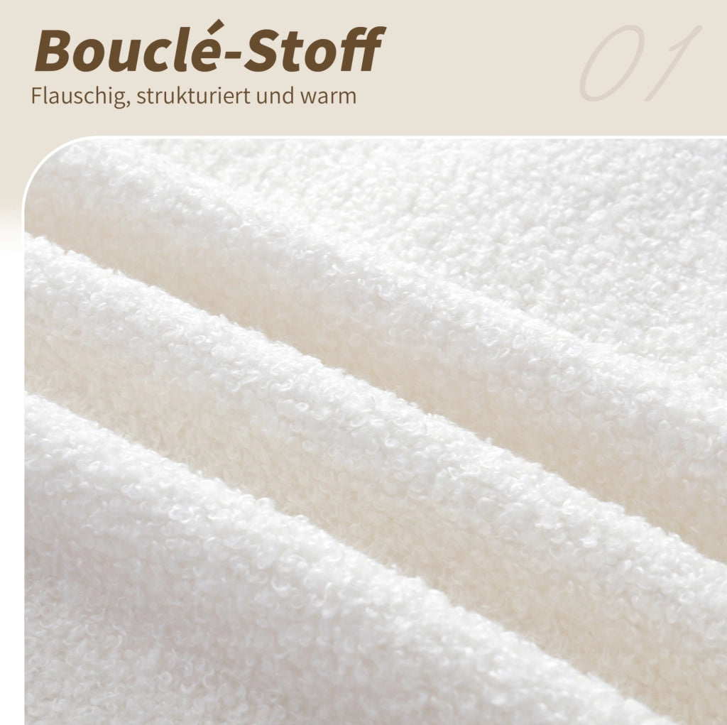 Letto singolo imbottito con contenitore 90x200 cm bouclé beige