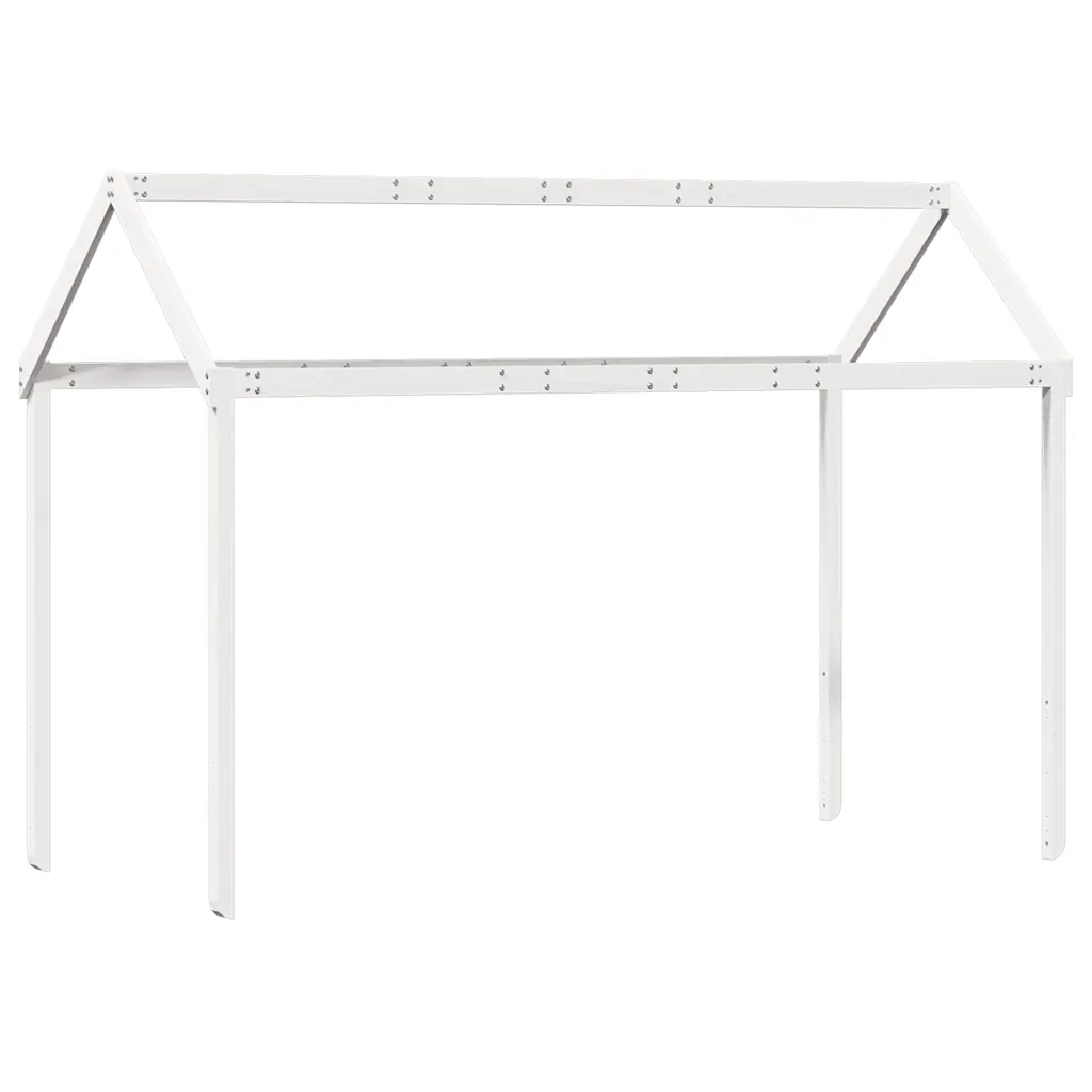 Letto a Soppalco con Tetto Bianco 90x190 cm in Legno di Pino 3282139