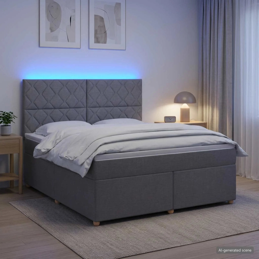 Letto box spring con materasso Grigio Chiaro 140 x 200 cm 3455371