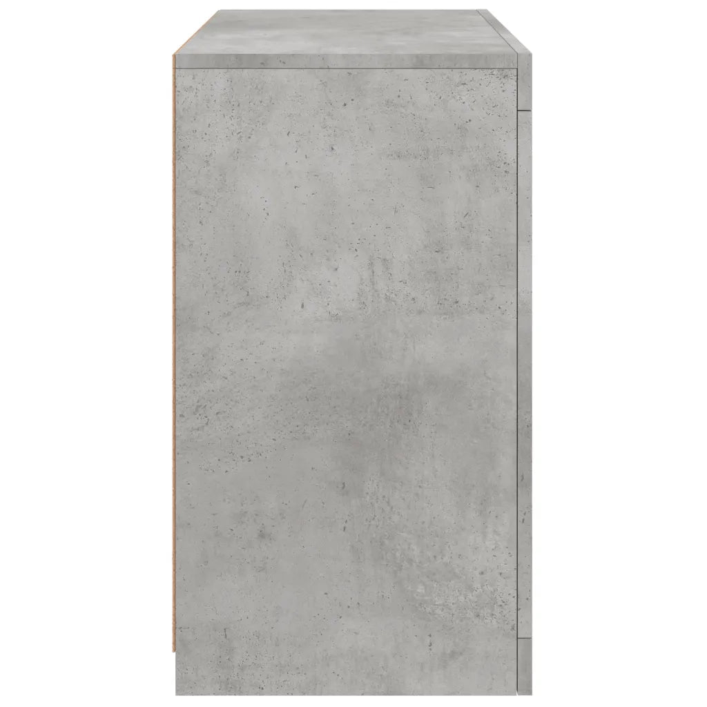 Credenza | Madia | Buffet da pranzo | Armadio da pranzo con Luci LED Grigio Cemento 60,5x37x67 cm