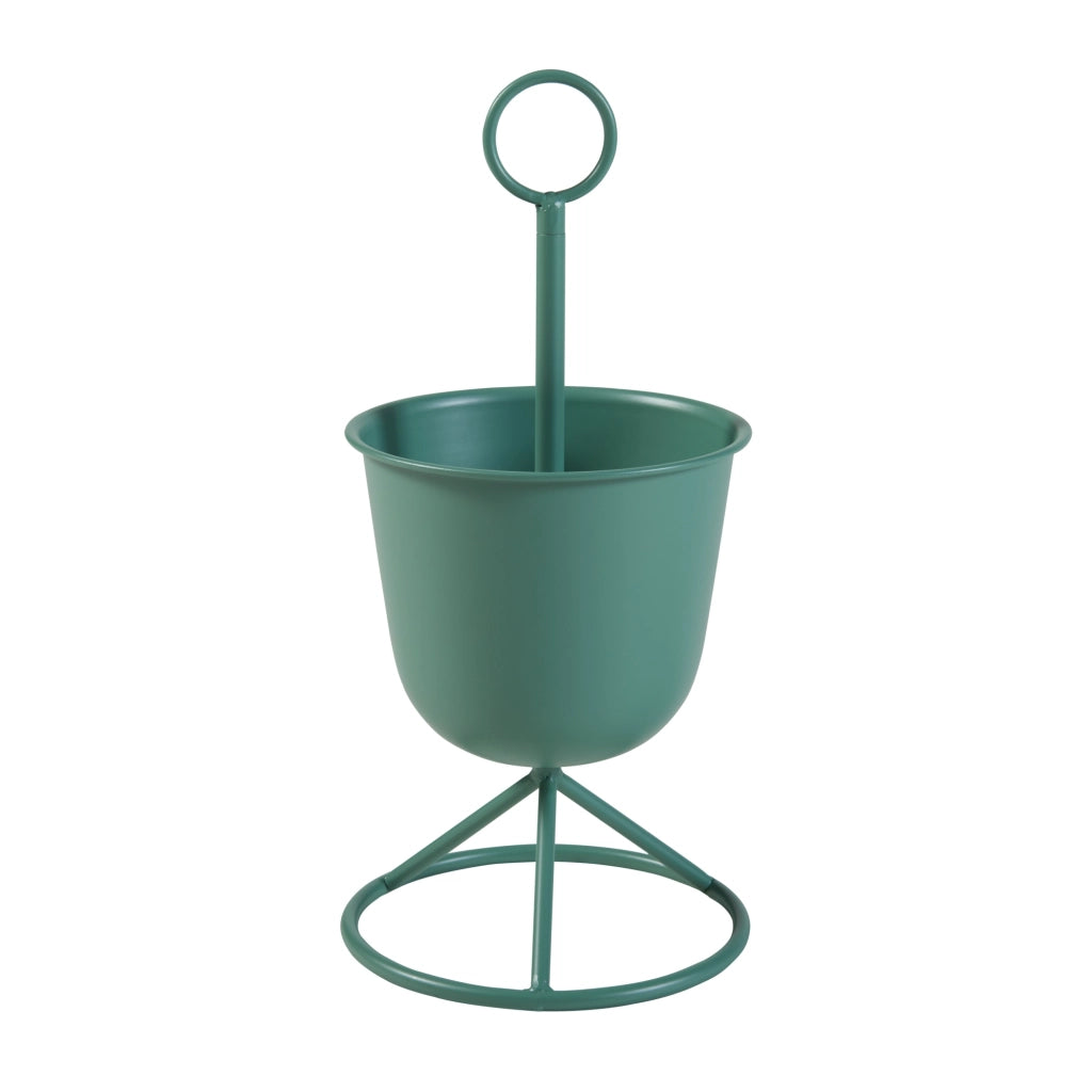 Stand Portapiante Alphen con 1 Vaso - Verde [en.casa]