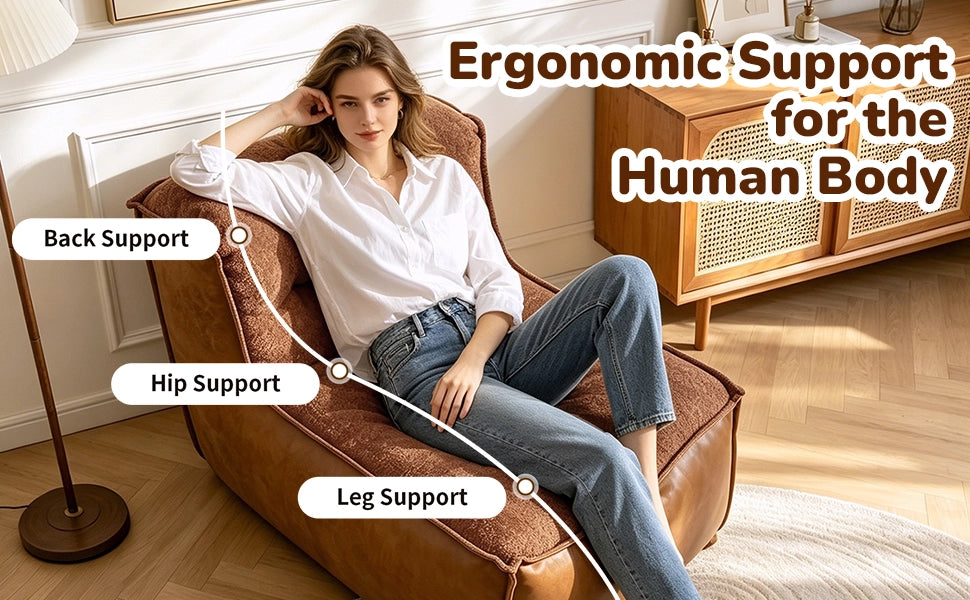 POLTRONA ergonomica con schienale scultoreo e piano laterale integrato marrone