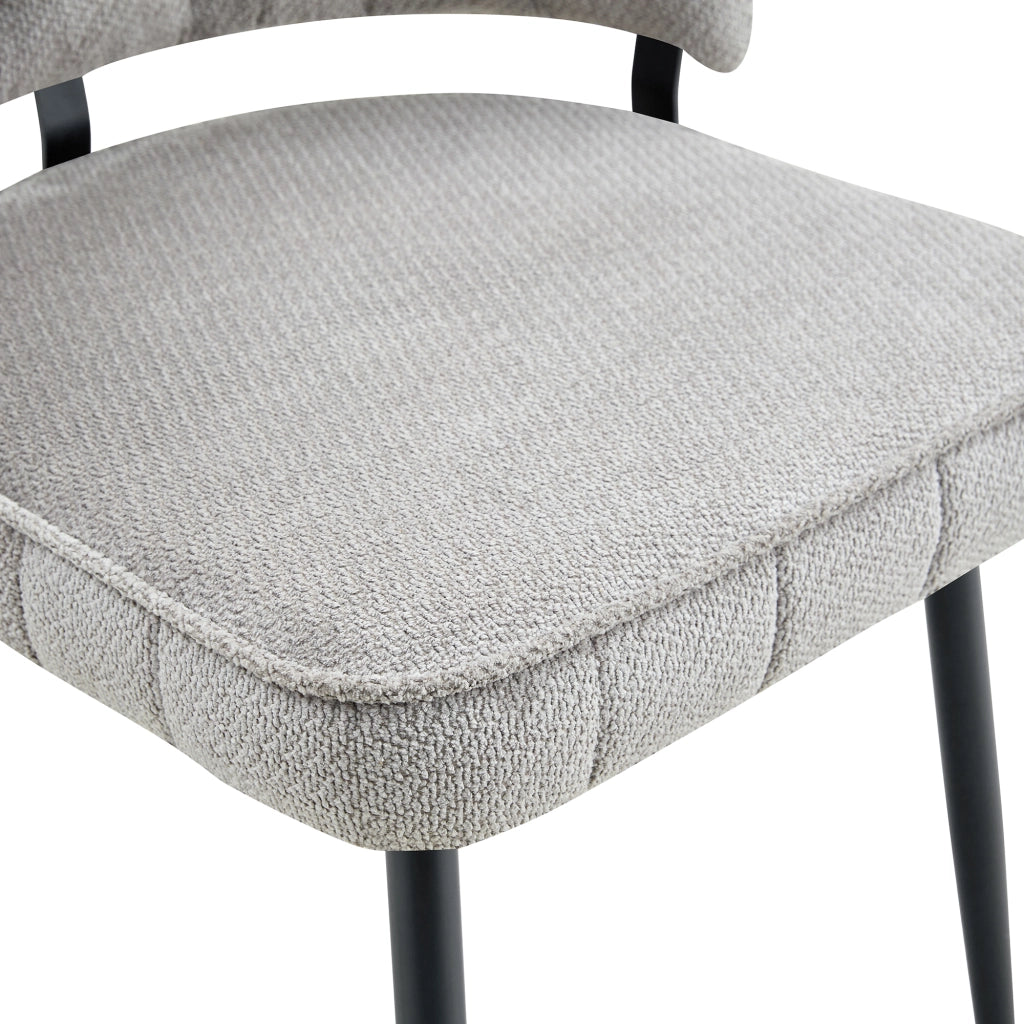 Set tavolo da pranzo e sedie con 1 tavolo rotondo e 4 sedie; 2 ripiani; in tessuto; MDF e metallo grigio noce e nero
