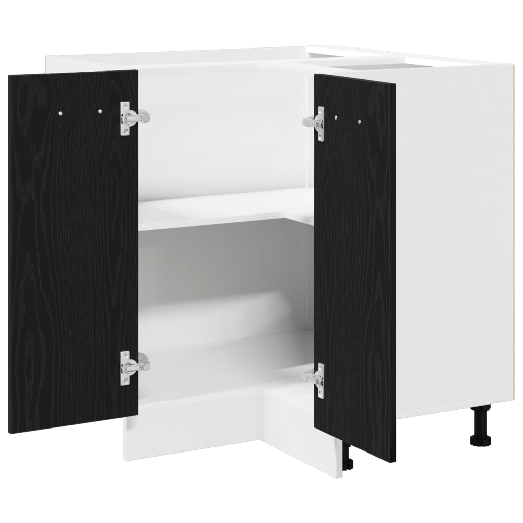 Armadio d'angolo in rovere nero  - 75.5x75.5x81.5 cm