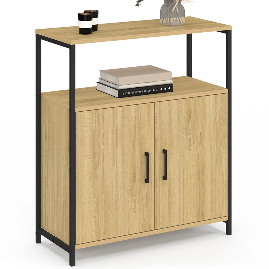 IDMarket - Credenza di design industriale DETROIT, 1 nicchia e 2 ante, 70 cm