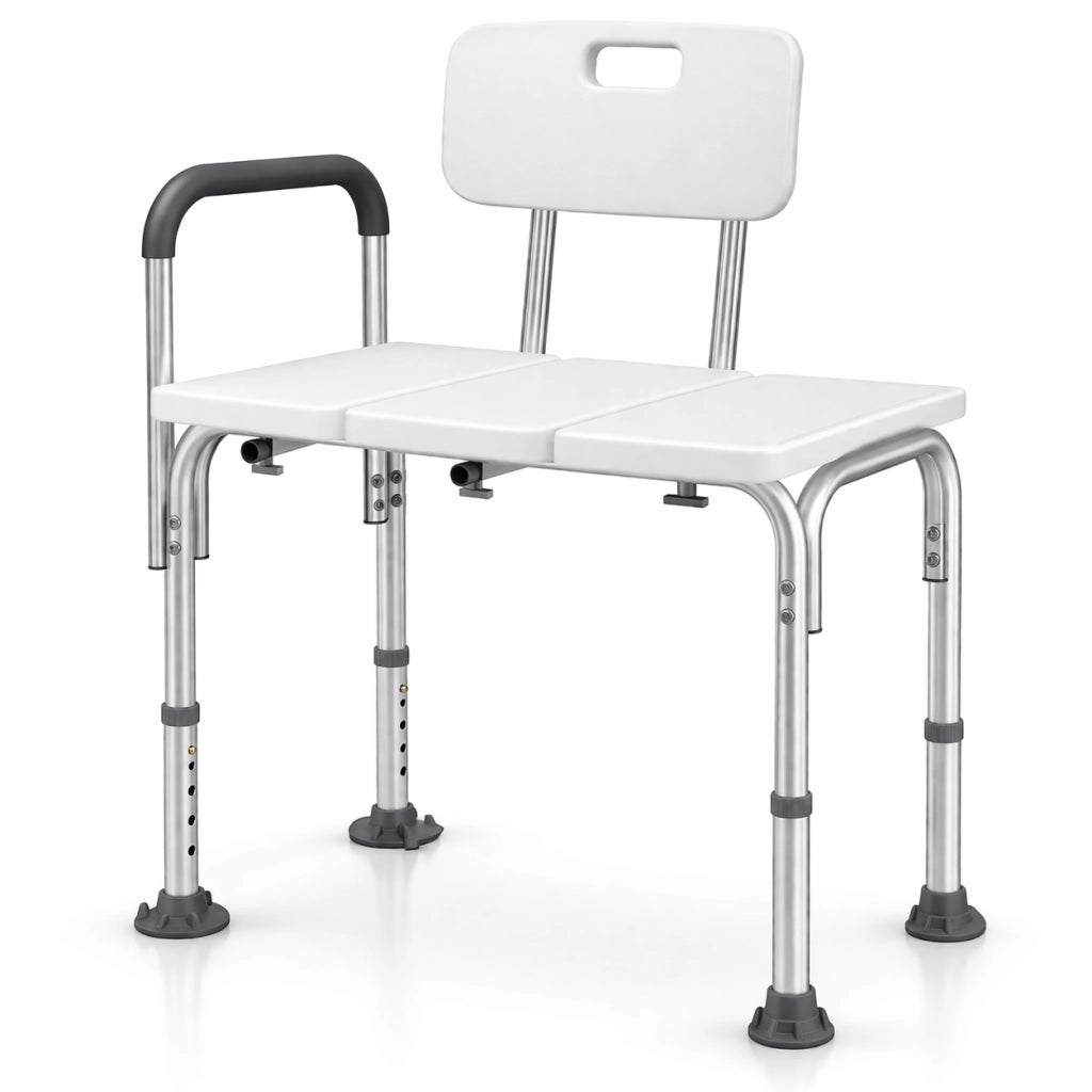 Sgabello Doccia Doppio Regolabile Alluminio Anziani Disabili Antiscivolo
