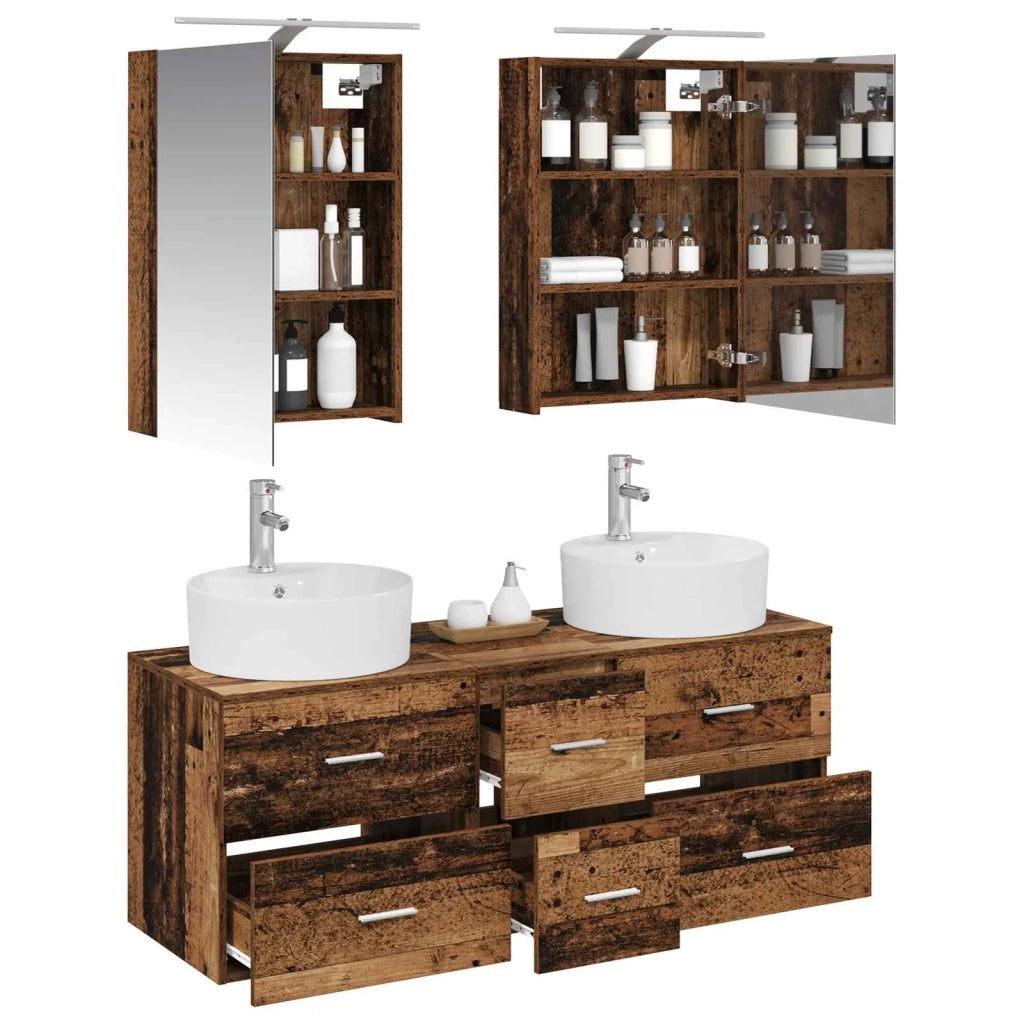 Set di mobili per il bagno 5 pcs Legno antico 3406917