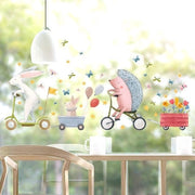 Sticker per finestra per bambini con coniglio e lepre adesivo per finestra riciclabile I sticker per finestra con animali fiori farfalle per camera da letto bambina e bambino decorazione camera da letto primavera