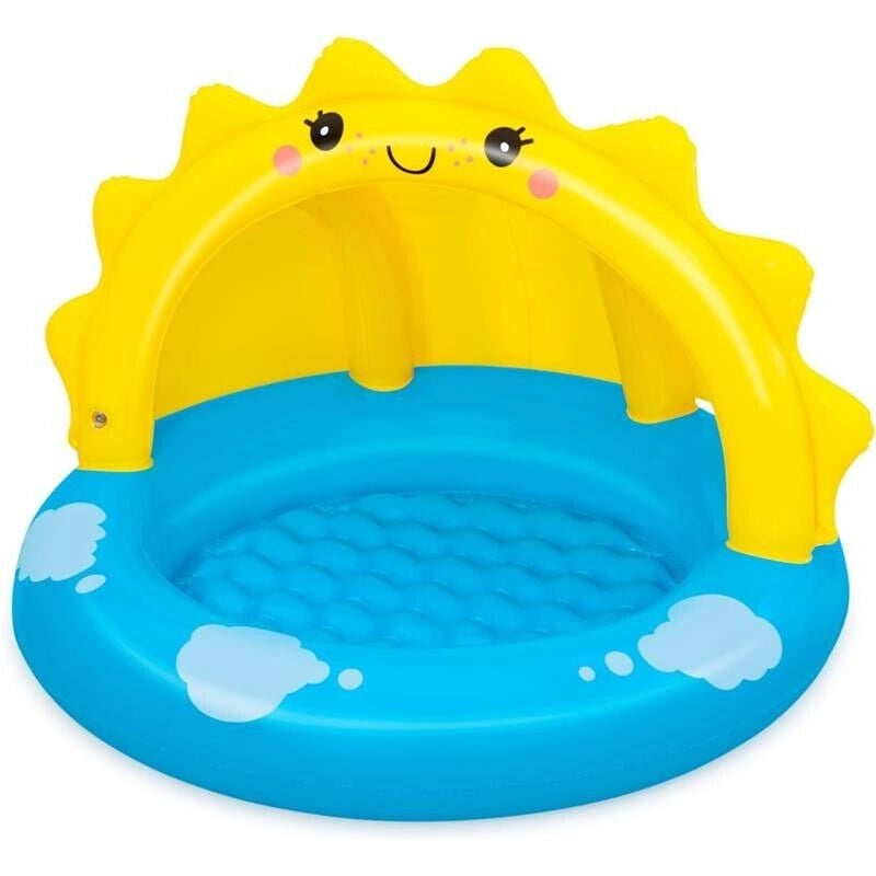 BESTWAY PISCINA SUNNY DAYS CON FONDO GONFIABILE E COPERTURA 101X97X71 CM PER BAMBINI 2+
