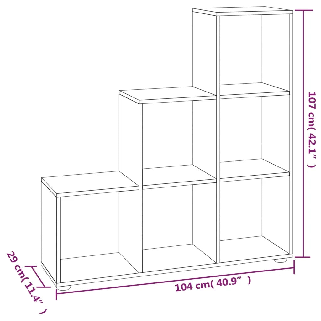Libreria a Scala Nera 107 cm in Legno Multistrato 342603