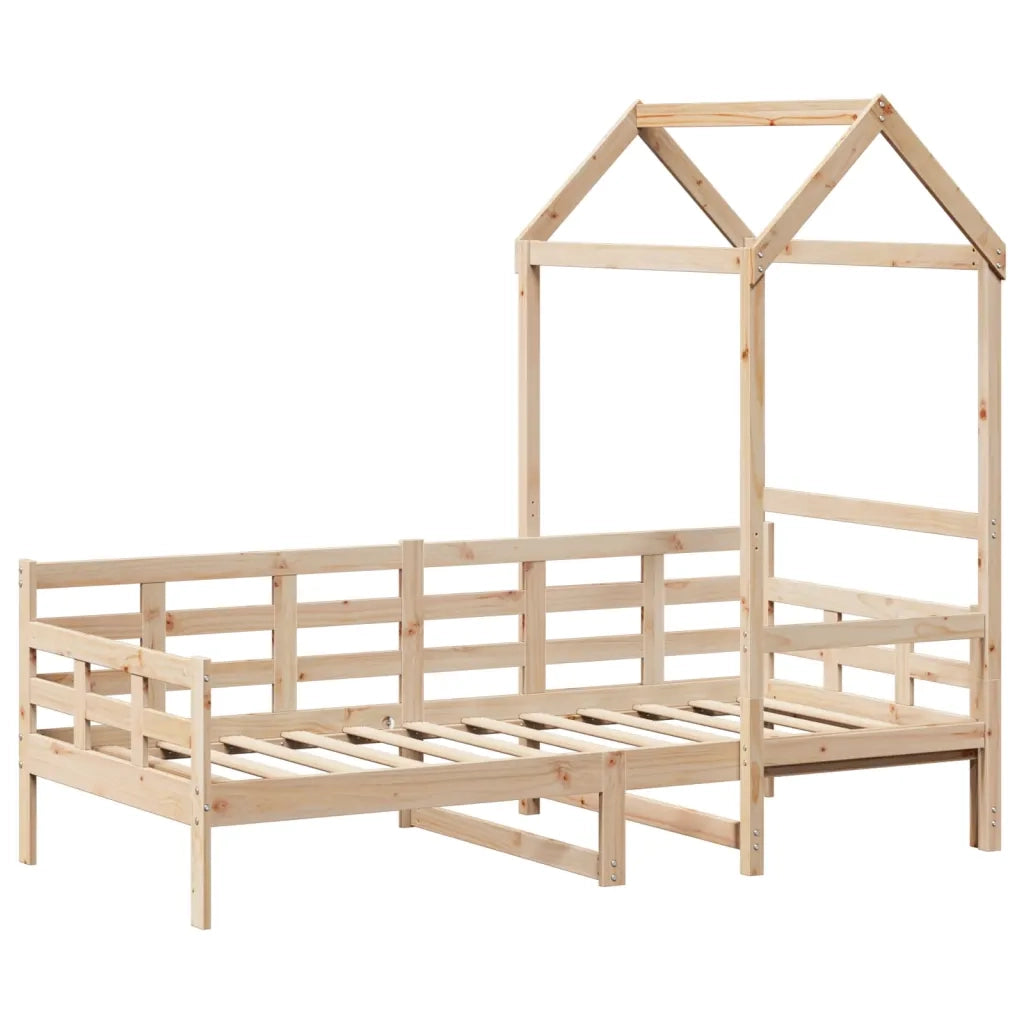 Letto singolo | Letto per adulti | Dormeuse con Tetto 80x200 cm in Legno Massello di Pino