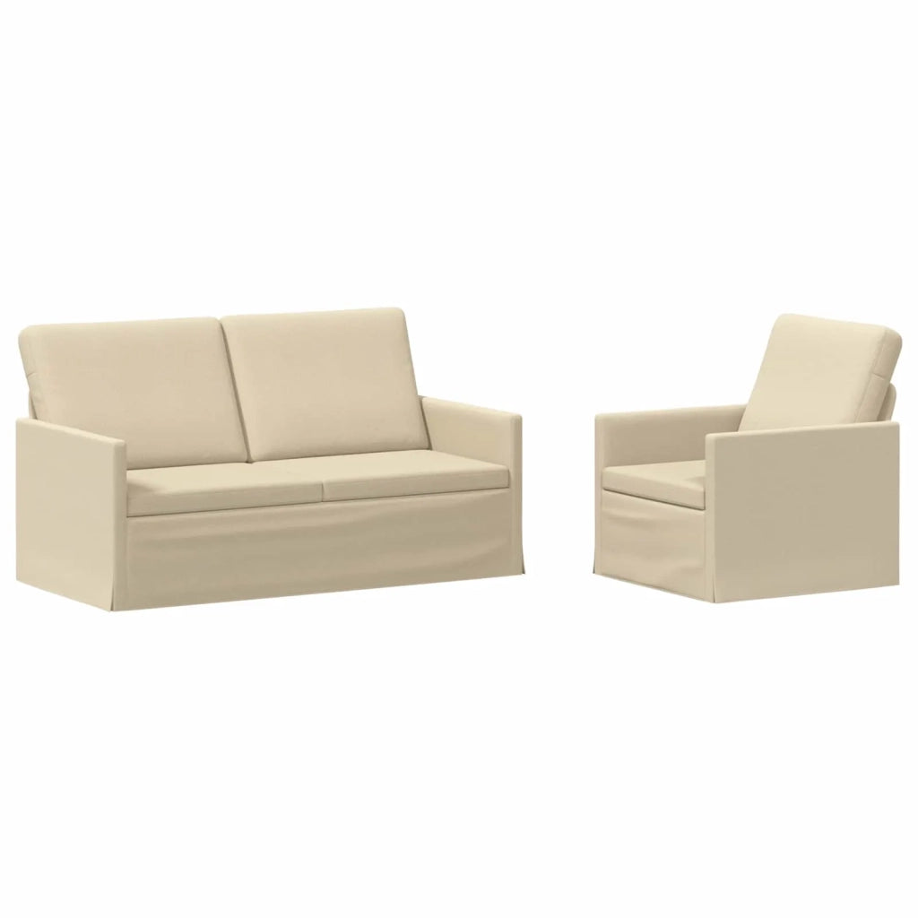 Set di divani 2 pcs Crema Tessuto 3433155
