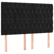 Testiera | Testata Nera 160x7x118/128 cm Velluto