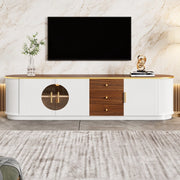 Mobile TV Lowboard ¨C MINIMAL ¨C Vetro Marrone, MDF, Maniglie in Alluminio, Design con Scanalature