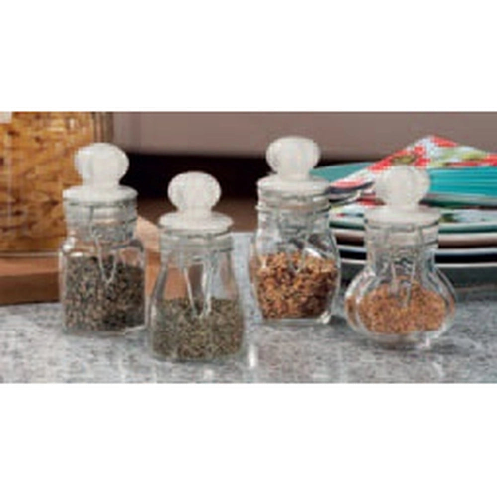 Barattolo da cucina in vetro porta spezie con tappo in ceramica 11 cm