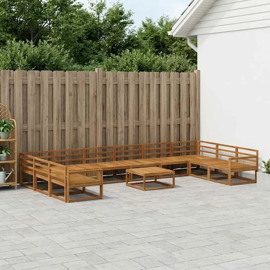 Set di divani da esterno 11 pcs Naturale
