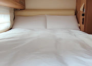 Lenzuolo Sopra Cordonetto Camper Roulotte 100% Cotone PERSONALIZZABILE Tinta Unita - Matrimoniale - Bianco