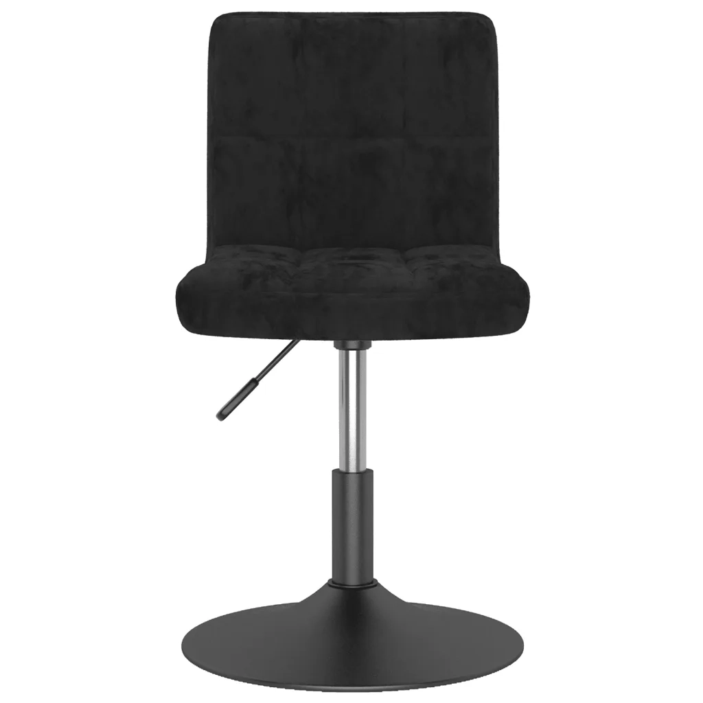 vidaXL Sgabello da Bar Girevole Nero in Velluto