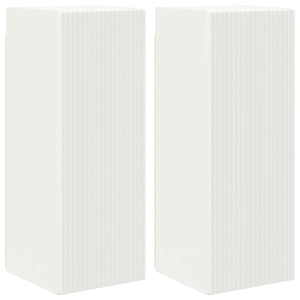 Mobile TV da parete 2 pz-Set di 2 Mobile TV a Muro-Credenza TV Bianco 30 x 31 x 80 cm