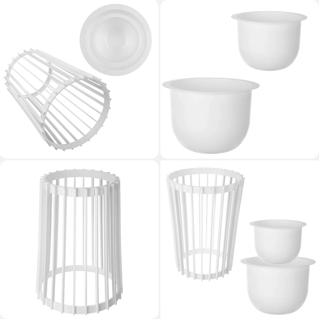 Supporto per fiori bifacciale KADAX Loft, bianco, 53,5 cm + 2 inserti
