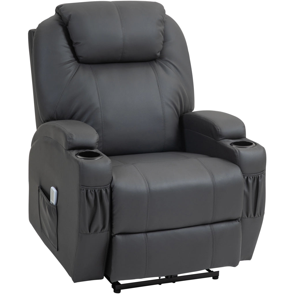 Poltrona relax massaggiante reclinabile grigio scuro
