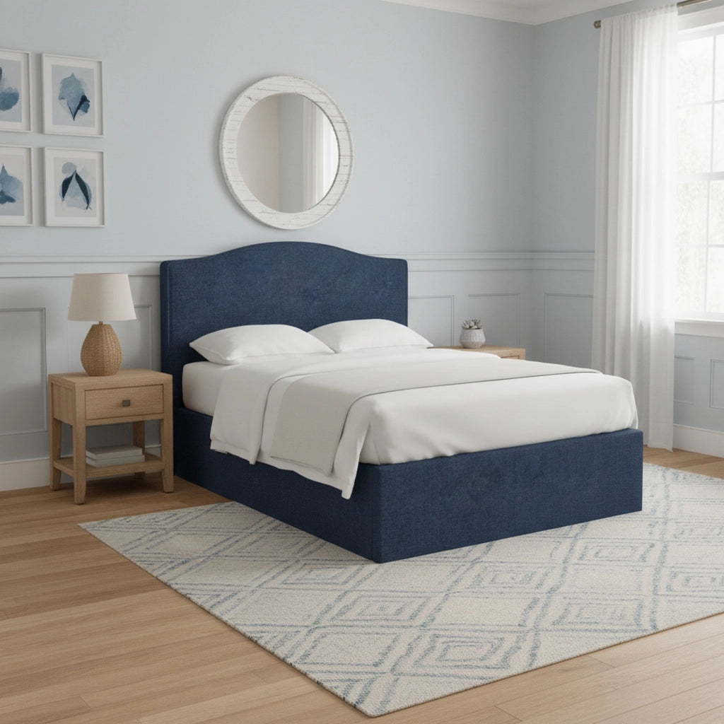 Batley, Letto Singolo Sfoderabile Made in Italy, blu