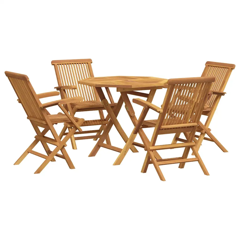 Set da Pranzo da Giardino 5 pz in Legno Massello di Teak 3059582