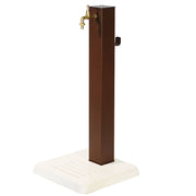 Fontana Decorativa da Esterno con Base in Cemento e Rubinetto in Ottone 45x45x97cm Effetto Corten