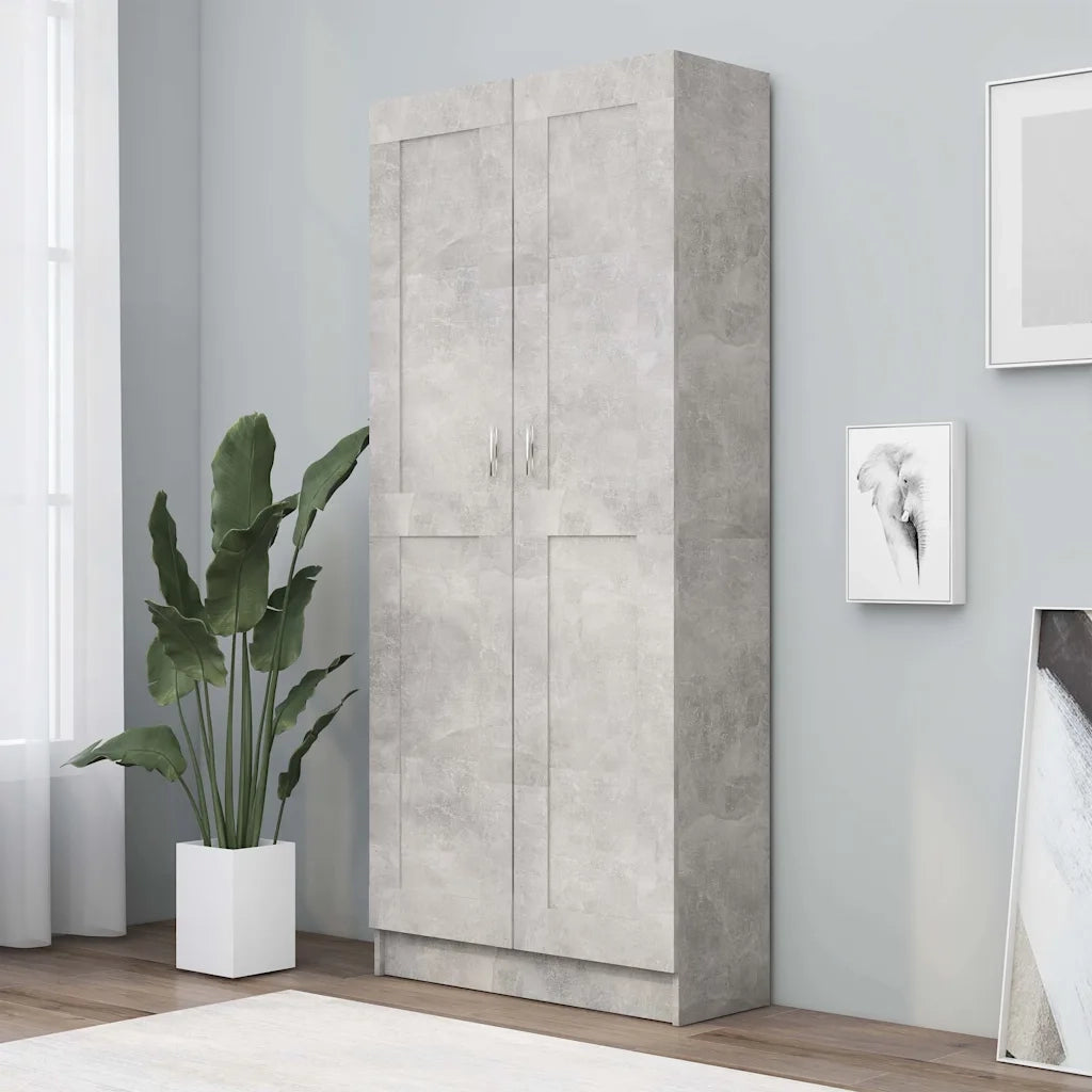 Libreria Grigio Cemento 82,5x30,5x185,5 cm in Legno Multistrato 802736