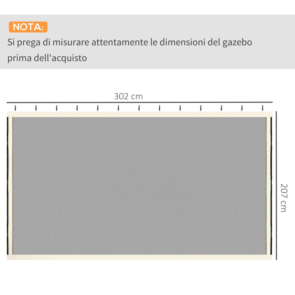 Zanzariera per Gazebo ¨C zephmum ¨C 302x207 cm, Nero, Beige