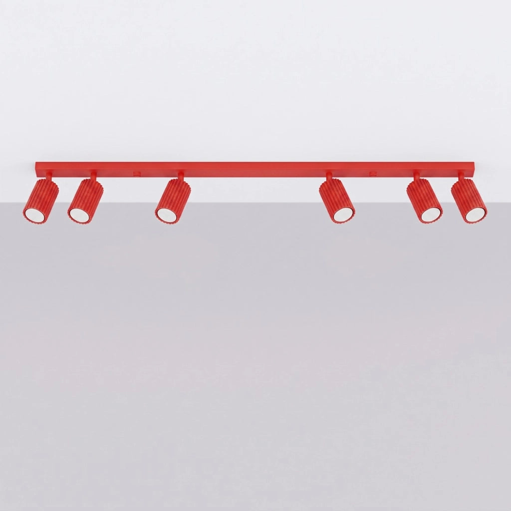 Plafoniera KARBON 6L rosso