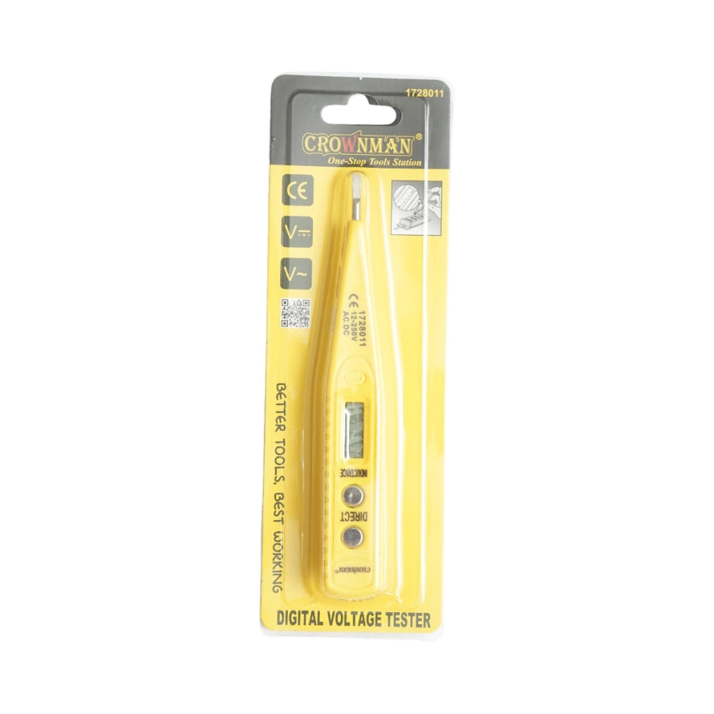 Cacciavite tester di tensione digitale 12-250 V CA/CC, 3x136 mm Crownman