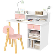 Scrivania per Bambini con Sedia e Cassetti ¨C ZephMum ¨C Rosa e Bianco