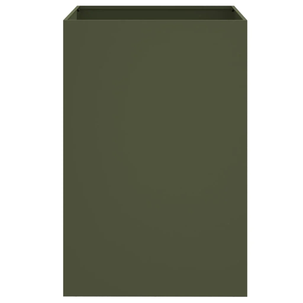 Fioriera rialzata color oliva per piante fiori e patio/giardino 52 x 48 x 75 cm acciaio verde 02_0038704
