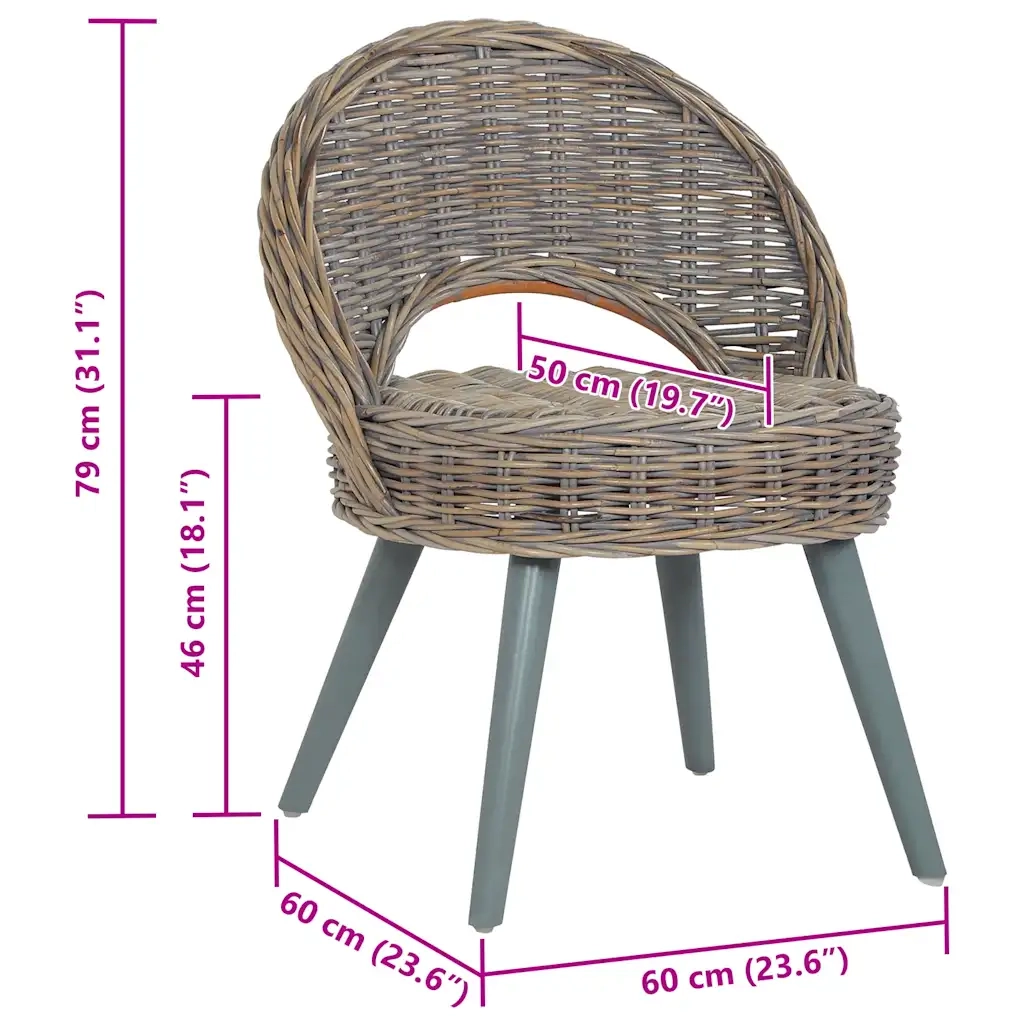 Poltrona in Rattan Kubu Grigia cod mxl 56612