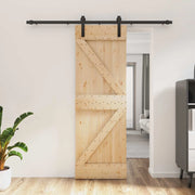 Porta scorrevole Naturale e Nero 70 x 210 cm 3444908