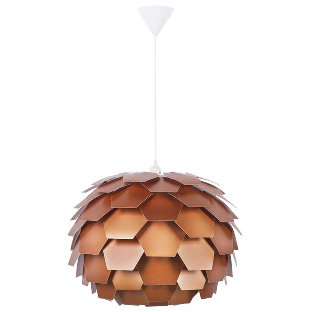Lampadario Lampada a Sospensione con paralume a forma di globo a pigna in plastica di rame
