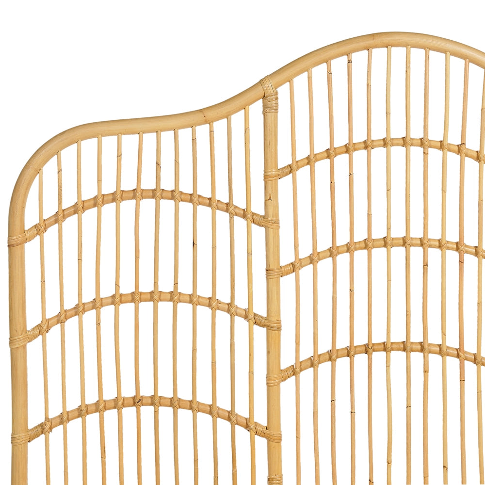 Letto a pannello Legno chiaro Rattan Mogano Legno UE Doppio 180x200 cm Telaio a doghe Base letto Intrecciato Testiera decorativa Moderna Boho