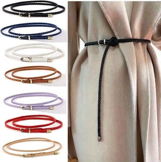 Riempimento laccato 7 pezzi senza foratura - Cintura donna con chiusura - Retro casual - Versatile - Cintura sottile - Cintura donna - Cintura decorativa per abiti da sera - 102 cm