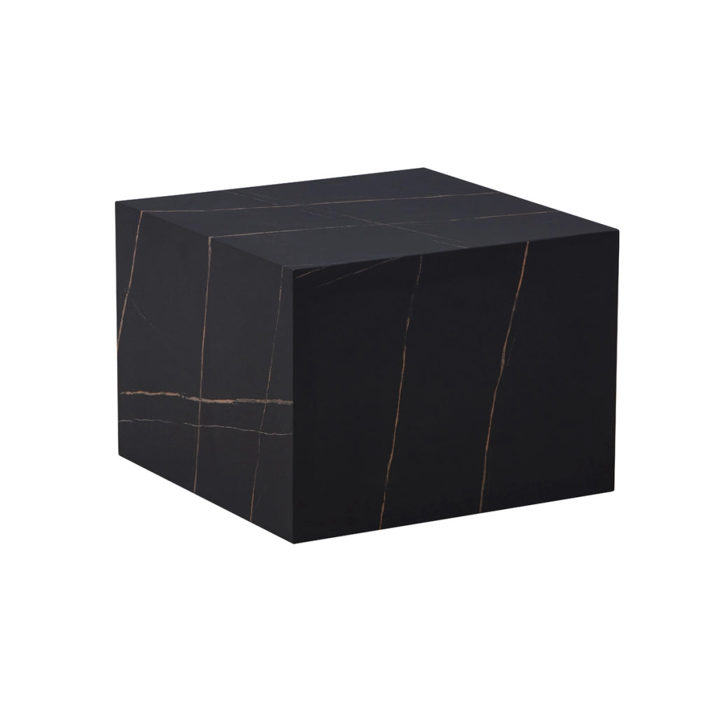 Tavolino da salotto Cuboid in legno nero effetto marmo