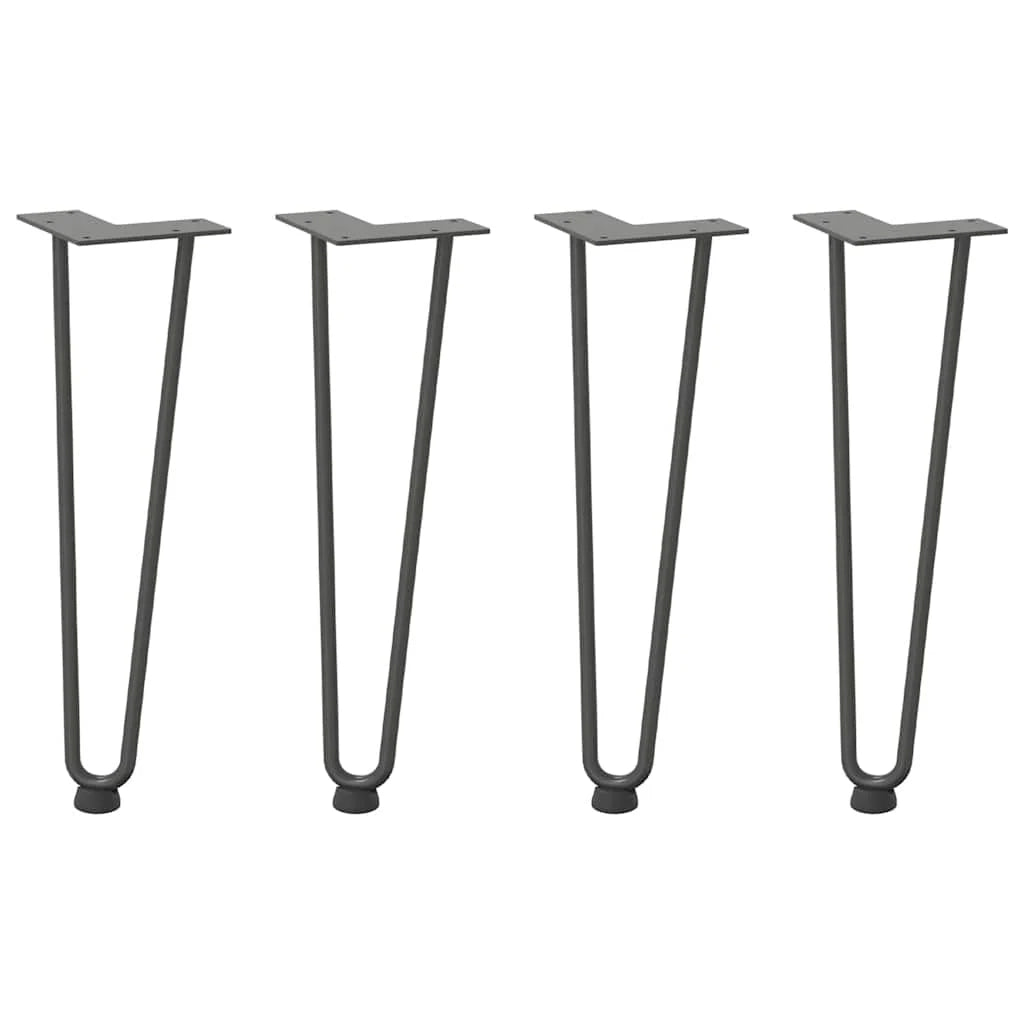 Set di 4 gambe a forcina per tavolino da caffè da 42 cm con piedini regolabili design moderno acciaio massiccio antracite 02_0056721