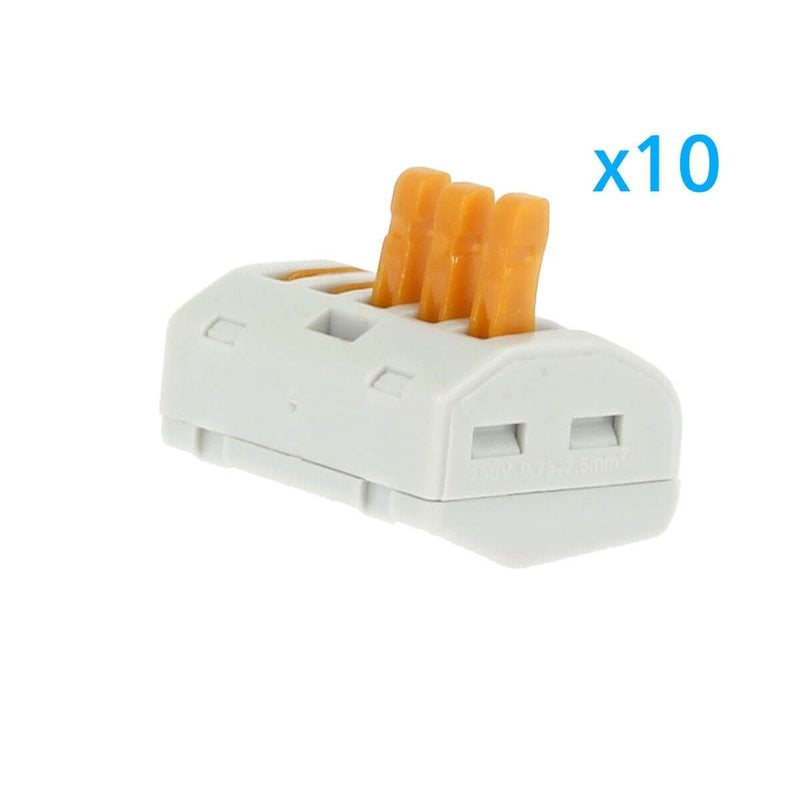 10 Morsetti a Molla 5 Leve Riutilizzabili Connettori Per Cavi Elettrici Facili