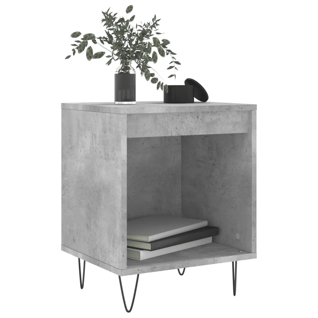 Set di 2 Comodini | Armadio da Notte | Mobiletto da notte Grigio Cemento 40x35x50 cm in Legno Multistrato