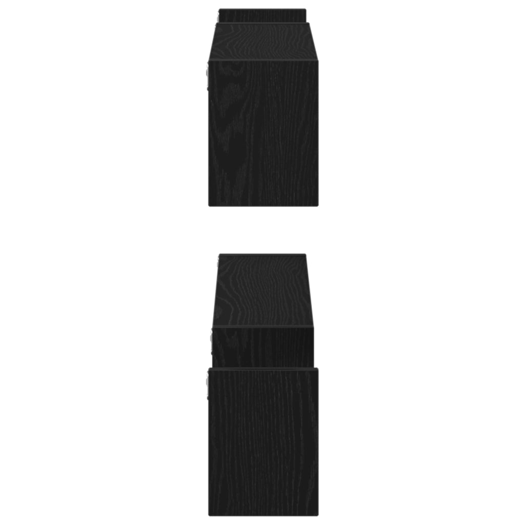 Mensola a parete  2 pezzi Quercia nera 100x15x70 cm Legno ingegnerizzato