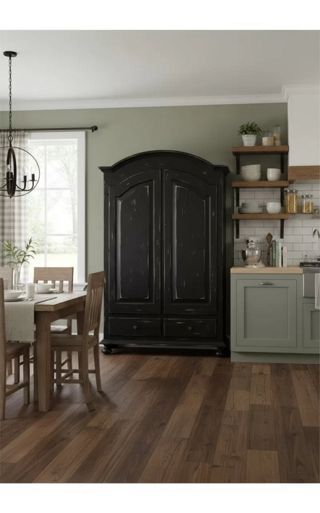 Armadio 2 porte shabby legno nero consumato 125x61x200 - Mobili 2G