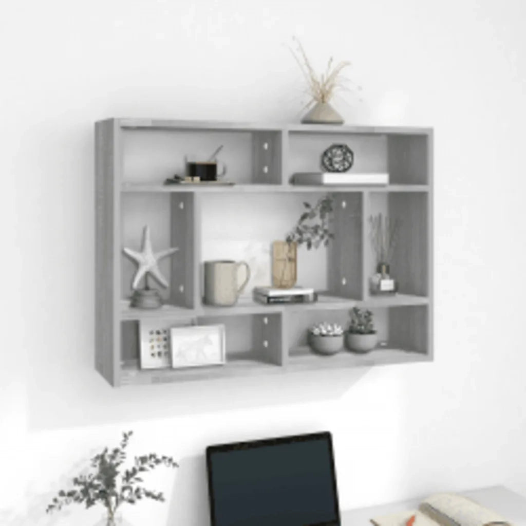 Mensola a Muro Grigio Sonoma 75x16x55 cm in Legno Multistrato 815844